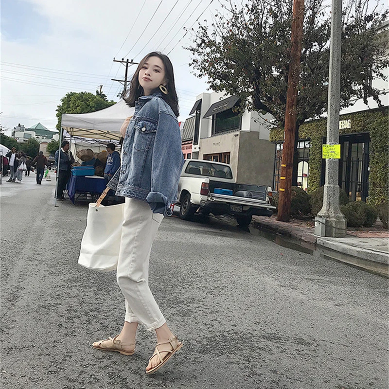 2019 белые джинсы с высокой талией джинсовые шаровары Джинсы бойфренда для женщин