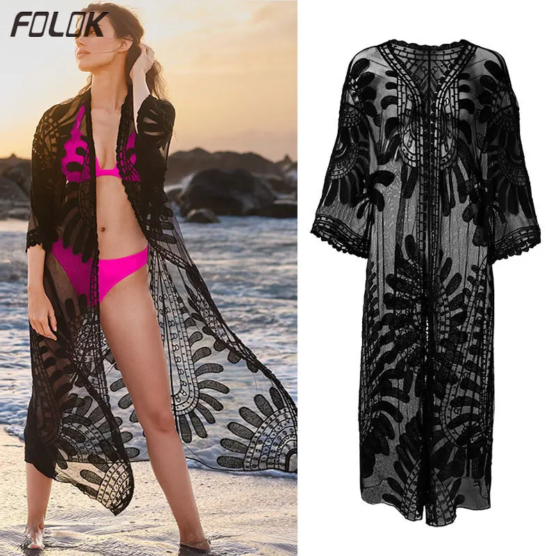 Кружевная Солнцезащитная одежда бикини парео купальник накидка женское пляжное