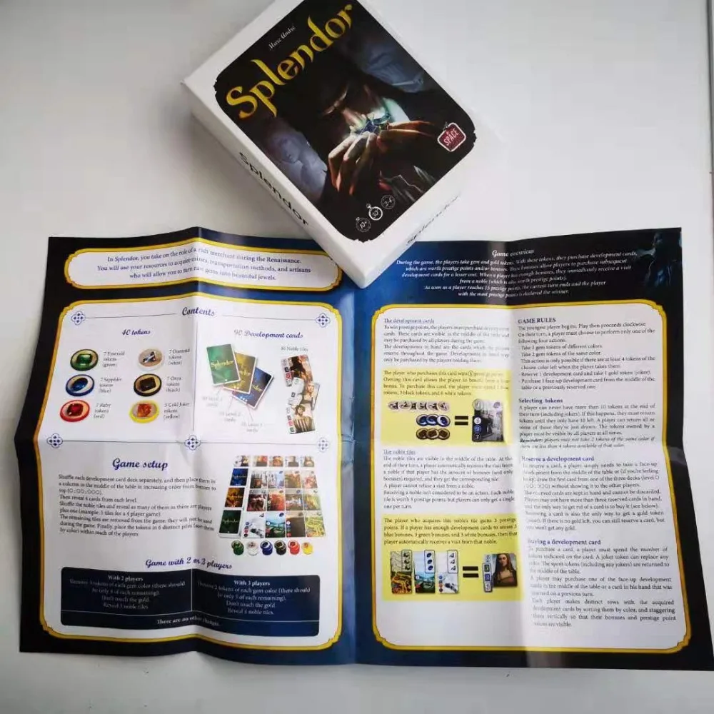 Splendor настольная игра полная английская версия для дома вечерние Семейные игральные карты для взрослых