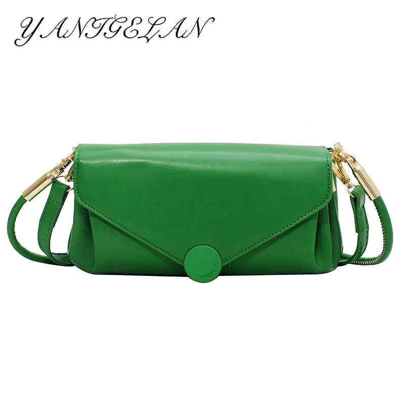

2021 Fashion Luxury Designer Handbags Women's Leather Shoulder Bags Simple Solid Color Messenger Pack Purse Bolsos