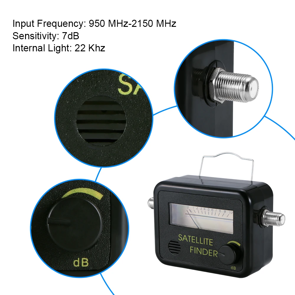 

Satellite Finder Meter Signal Amplifier for FTA LNB DIRECTV Signal Pointer SATV Satellite TV Satfinder Meter Network Satellite