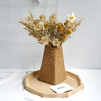 artificial flower vase handmade bamboo storage baskets pampas grass nordic laundry straw garden flower pot planter basket