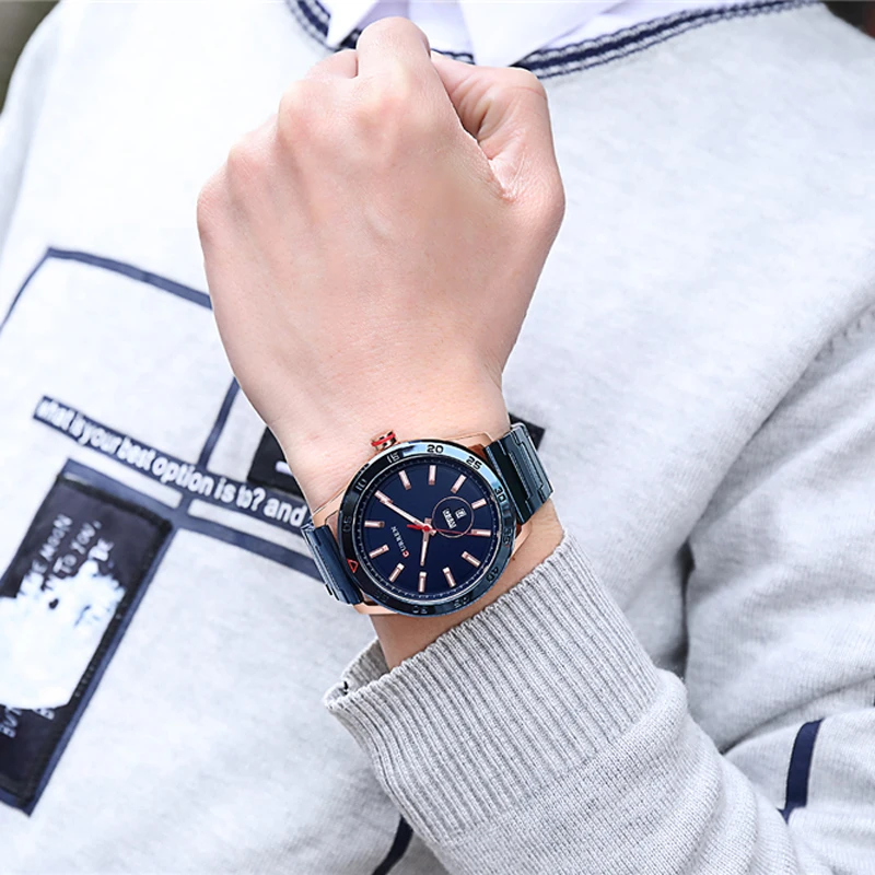 

CURREN Top Brand Luxury Watches Mens Casual Quartz Watch Male Clock Fashion Stainless Steel Band Waterproof Wristwatch with Week