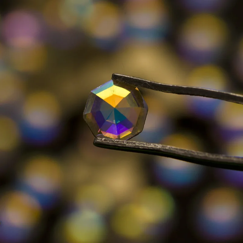 Стразы для дизайна ногтей в форме Solaris Crystal AB стеклянные стразы с плоской задней