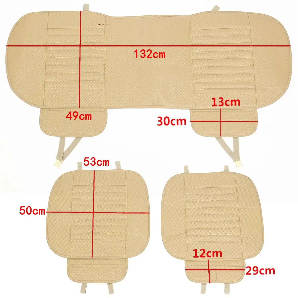 

3pcs Car Front Rear Seat Cover Breathable PU Leather Bamboo Charcoal Pad Mat Car Seat cushion Four Seasons Auto accessories
