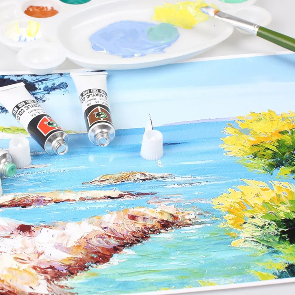 

Professional Acrylic Paints Set 12/18/24 Colors 12ML Hand Painted Wall Drawing Painting Pigment Set Art Supplies For Marley