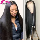 Meya 28 30 32 дюйма 13x4 Прямой фронтальный парик из бразильских человеческих волос 4x4 5x5 прозрачные фронтальные парики на сетке для женщин