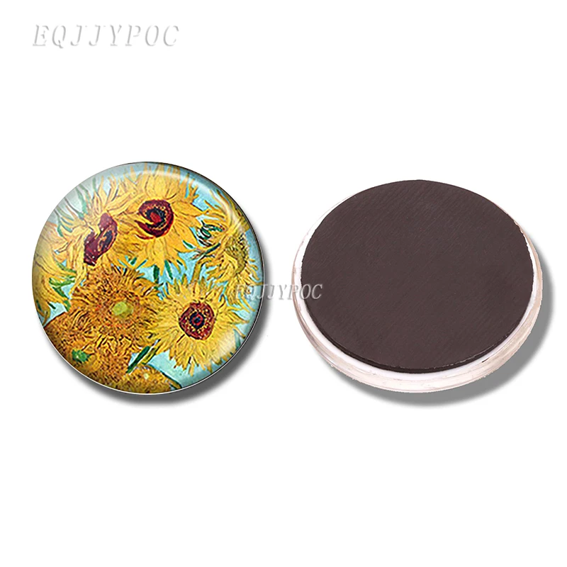 PACK OF 1 Ван Гог Подсолнух звездное небо искусство 30 мм магнит на холодильник Ирисы миндальное дерево магнитные наклейки на холодильник доска объявлений домашний декор - Цвет: PACK OF 1
