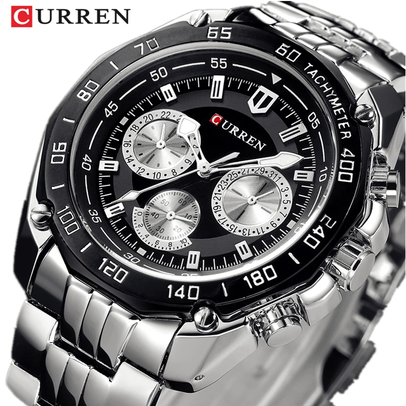 

Relogios Analog Watches Men's Full Stainless Steel Wristwatch Fashion Quartz Mens Watch Analog Sport Clock Male Relojes hombre