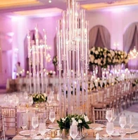 new wedding centerpiece tall acrylic tubes candle holders crystal hurricane candelabra for table stand with lampshade