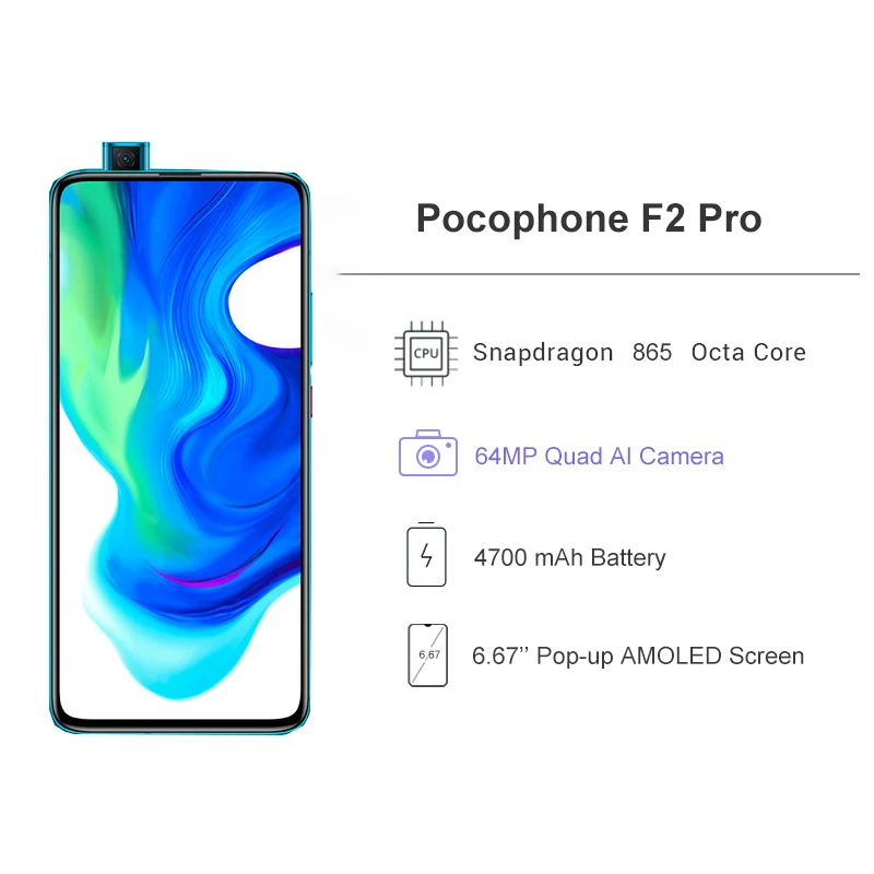Глобальная версия Xiaomi POCO F2 Pro 6 ГБ 128 5G устройство док-станция Qualcomm Snapdragon 865 64MP Quad