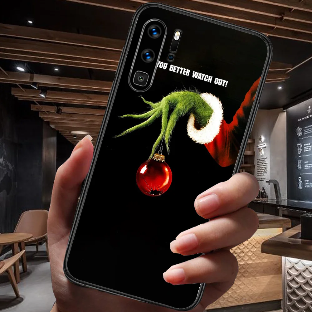 

Green of Monster Grinch Stole Christmas Phone Case For Huawei P Mate Smart 10 20 30 40 Lite Z 2019 Pro black Funda Luxury Shell