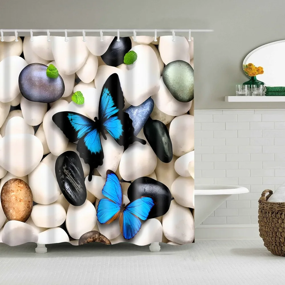 

Animals Butterfly Deer Elephant Horse Parrot Bath Shower Curtains Frabic Waterproof Polyester Bath Curtain With Hooks 180X180cm