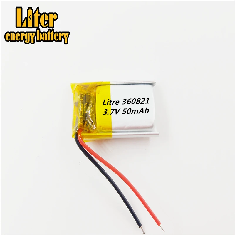 3 7 V 50mAh 360821 литий полимерный ионный аккумулятор для Mp3 MP4 MP5 GPS PSP mobile bluetooth|3.7v 50mah|lithium