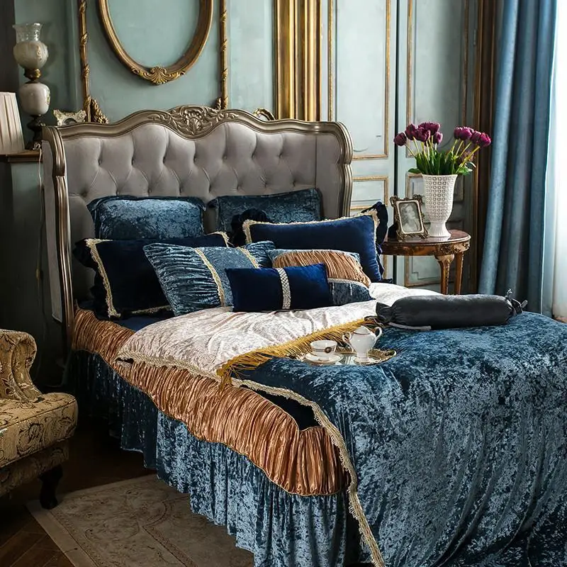 

J/7pcs Fleece warm bedding set Luxury queen king size bed set duvet cover bed sheet bedlinen parure de lit couvre lit de luxe