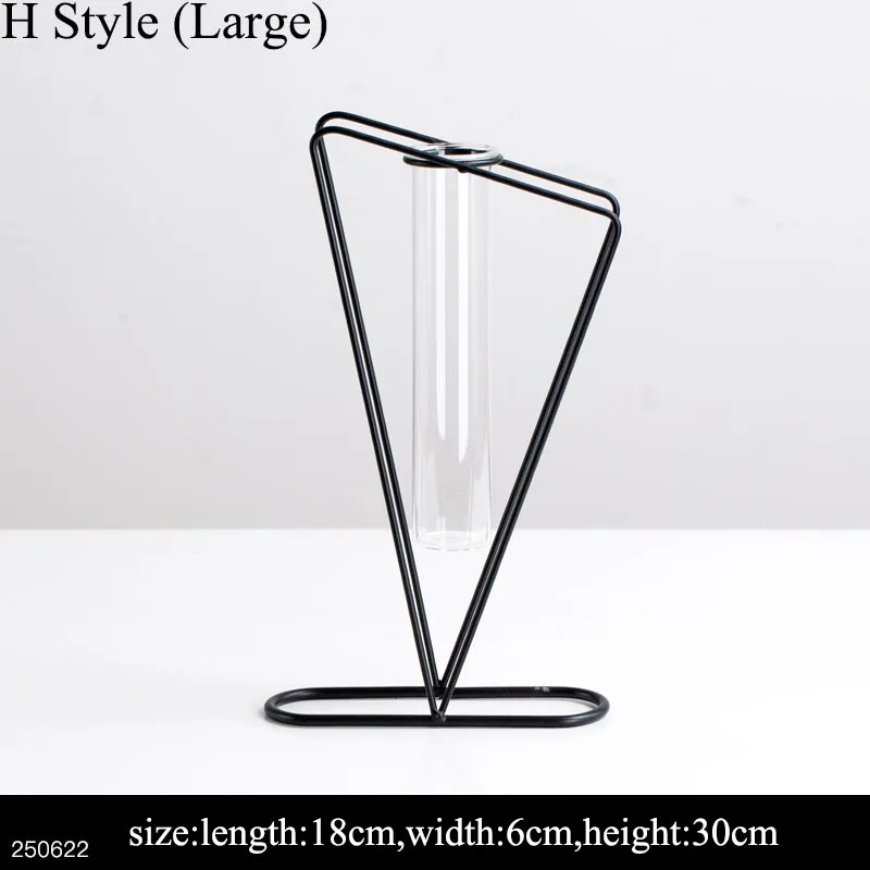 H Style (Large) Ins скандинавские золотистые железные художественные прозрачные стеклянные пробирки гидропоники цветочный горшок гостиная офисная ваза зеленые растения плантатор креативный - Цвет: H Style (Large)