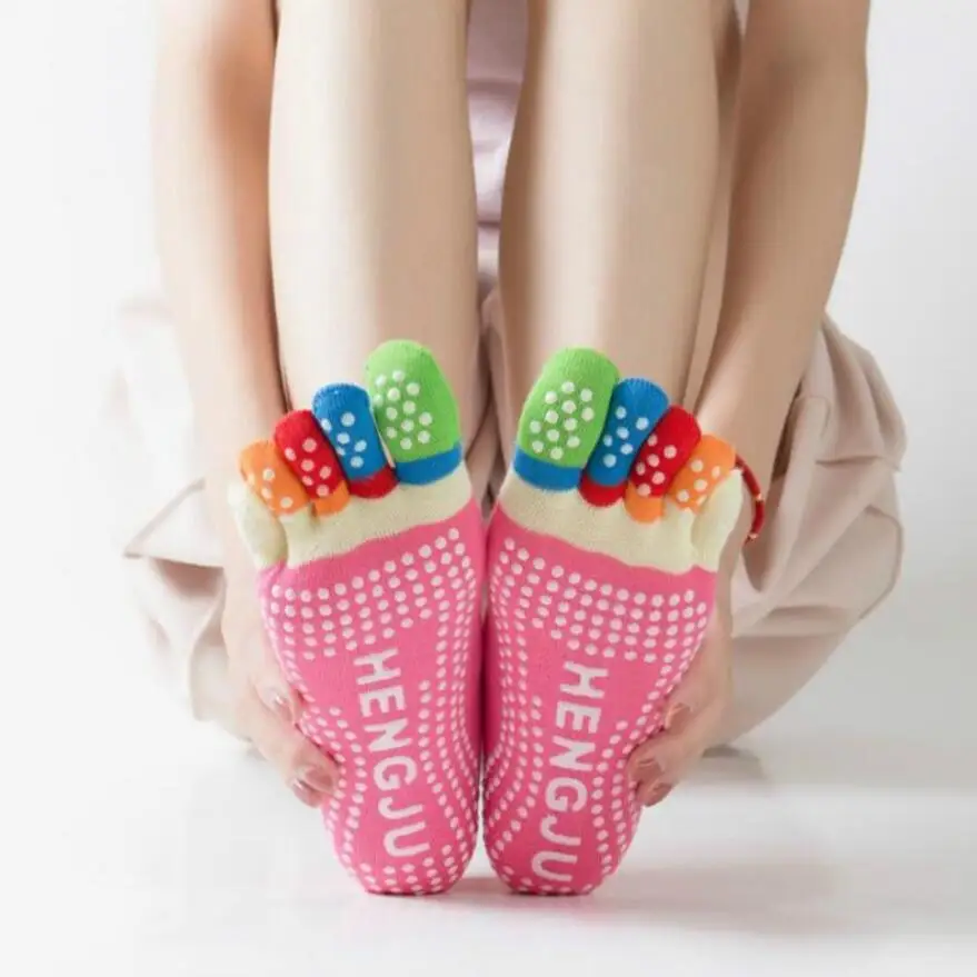 CH 540 пять пальцев хлопок половина Non Slip открытый носок анти носки до лодыжки