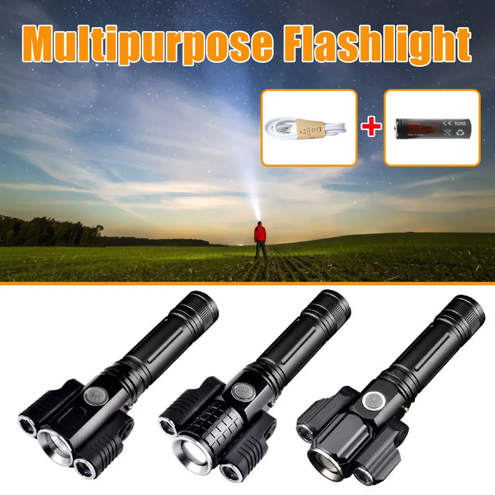 Светодиодный фонарик мощсветильник яркий фонарь T6 масштабируемый для кемпинга с