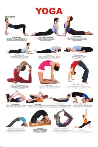 

YOGA BACKBENDS CHARTArt Film Print Silk Poster Home Wall Decor 24x36inch