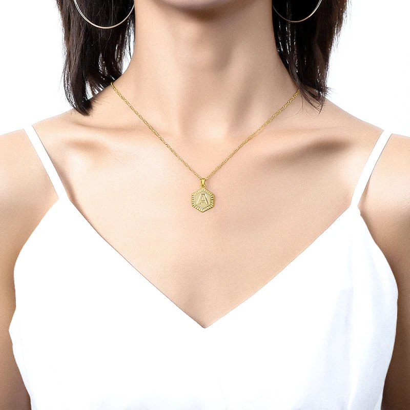 Золотые ожерелья с A-Z буквами, ожерелья с подвеской-кулоном для женщин, девушек, Английский алфавит, ювелирные изделия в стиле бохо, лучшие подарки