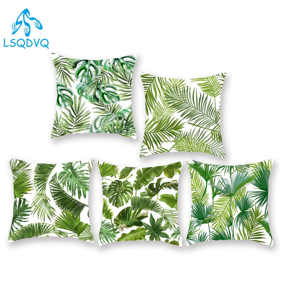

Тропические растения подушка из полиэстера зеленые листья Декоративная Подушка Чехол Palm банановые листья Подушка Чехол для подушки
