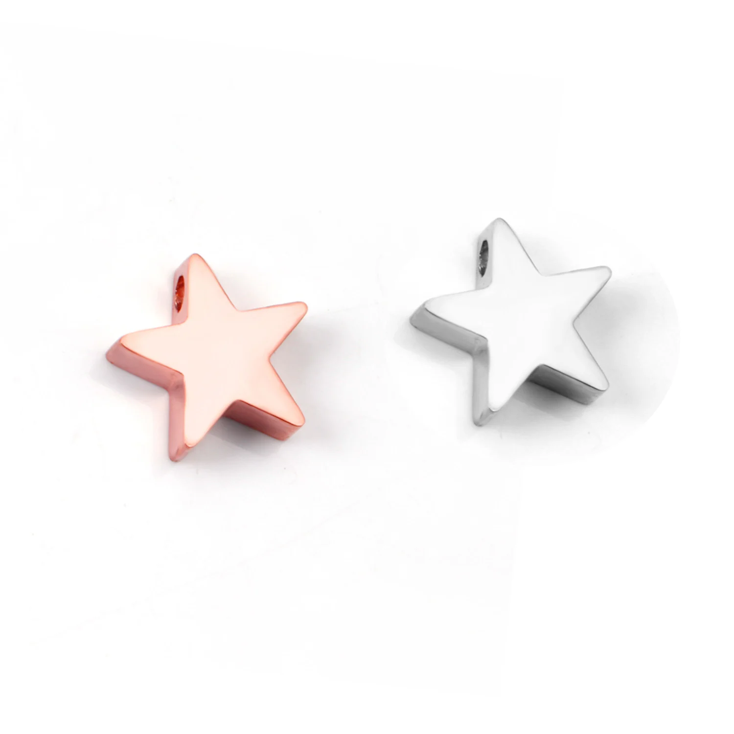 

ASON 10pcs/Lot Stainless Steel Pulseras Rose Gold Silver Color Star Pandent Charms For Necklace Bracelet Jewelry Making Supplies