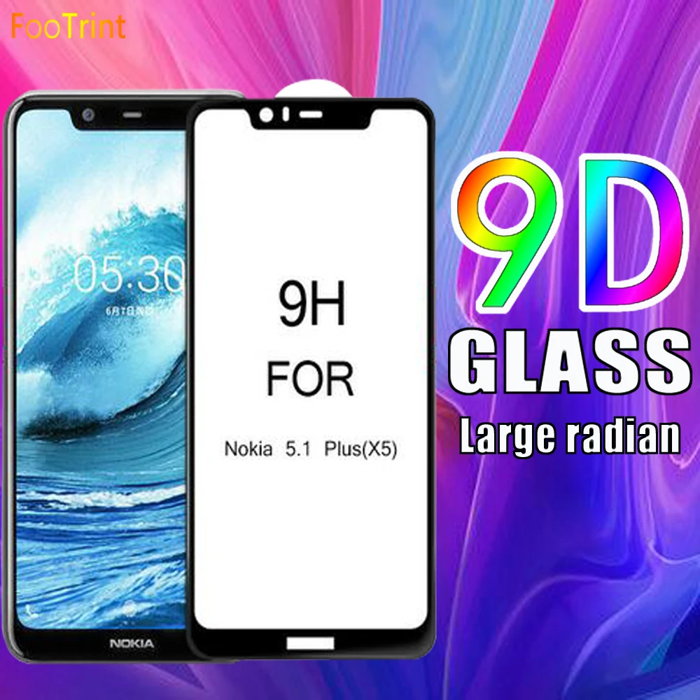 Закаленное стекло 9D ForNokia8.1/X7/7 1 Plus NokiaX6/6 NokiaX5/5 Защитная пленка для экрана|Защитные