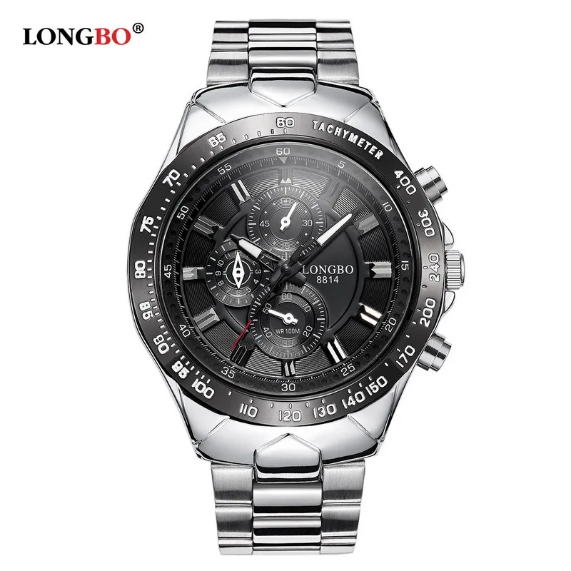 

LONGBO Longbo fake three-eye waterproof leisure sports large dial men's quartz watch