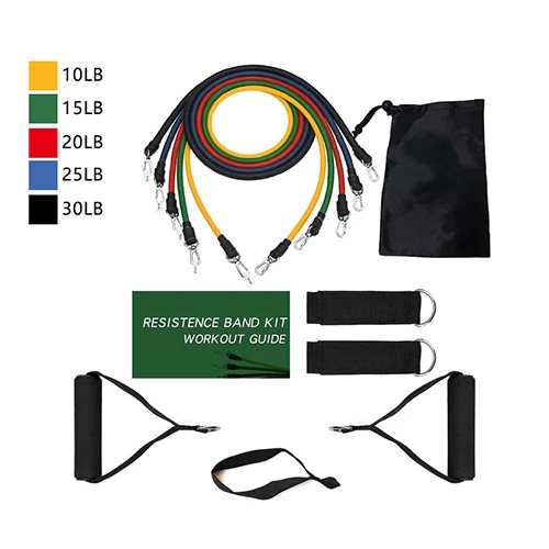 

11Pcs/set Fitness Resistance Pull Tubes Yoga Pull Rope Sport Fitness Gum Workout Exercise Bands Gym Sport Rubber Expander Home