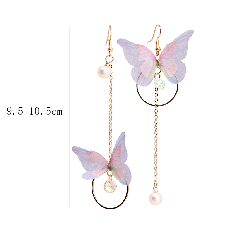 2019 корейский Ретро Асимметричный изысканный кулон бабочка Имитация Жемчуга