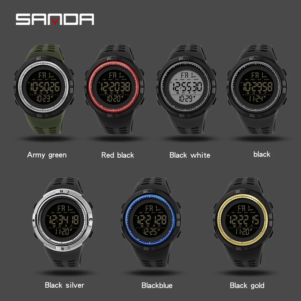 Часы наручные SANDA G Мужские Цифровые спортивные брендовые светодиодные