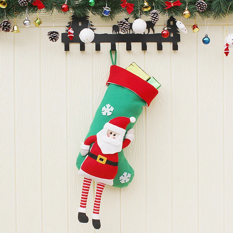 1/3 шт, рождественские чулки рождественские украшения в виде елки, детские подарочные носки с изображением Санта-Клауса, снеговика, лося рождественские украшения для дома