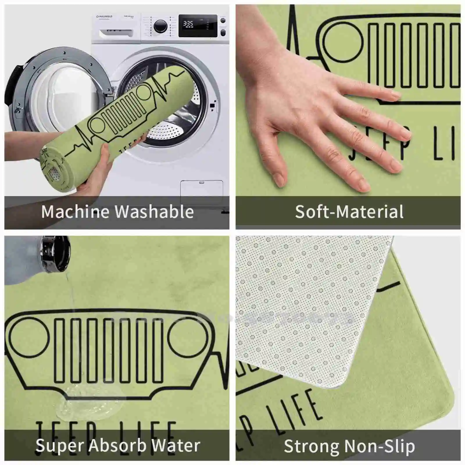 Life черный мягкий домашний Противоскользящий коврик для всей семьи ковер езды по