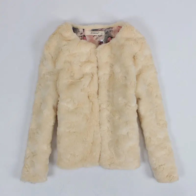 

Winter Short Rex Rabbit Fake Fur Jacket Woman Fashion Slim Artificial Fur Coats Faux Fur Coat Women Autumn Women Coat