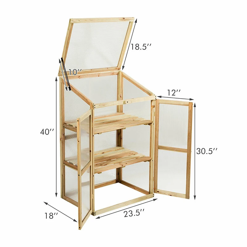 

New Sturdy Durable Construction Garden Greenhouses Large Growing Area Raised Planter Bed Protection with Foldable Top GT3478
