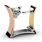 Модное кольцо из розового золота и серебра с цирконом, многослойные нестандартные квадратные металлические кольца с кристаллом, женское Ювелирное Украшение для вечеринки, женский подарок