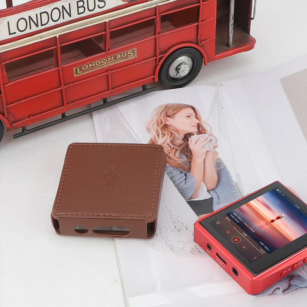 Кожаный чехол для Hidizs AP80 PRO Music Player MP3 (коричневый/черный)|Сумки и чехлы плееров