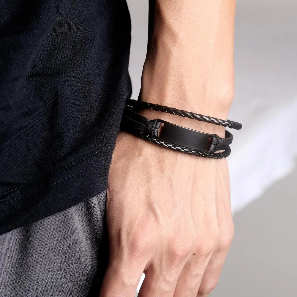 Оригинальные искусственные цифры Вдохновляющие Слова кожаный браслет викингов