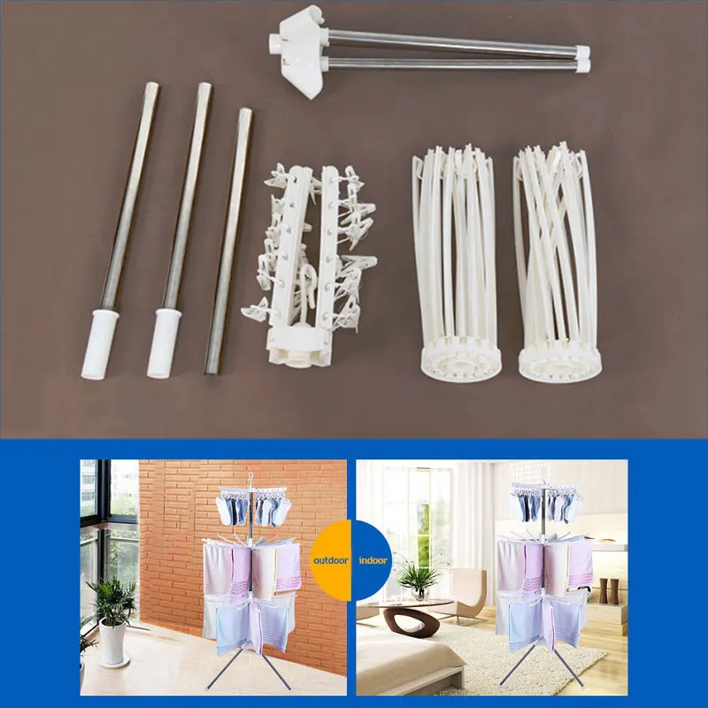 Вешалка для сушки одежды складная вешалка из нержавеющей стали белого/розового