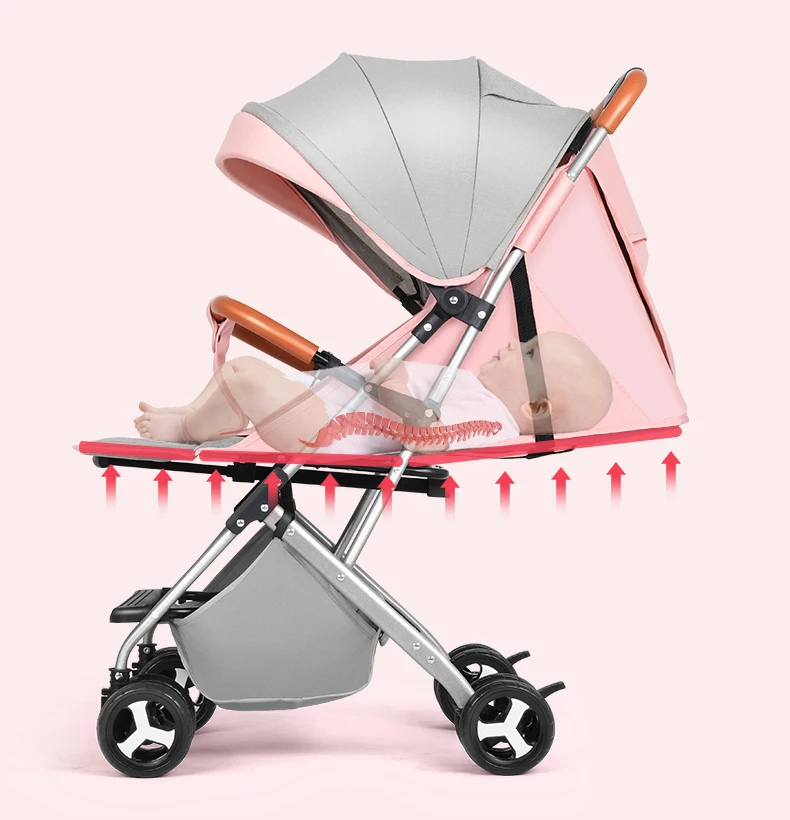 Легкая детская коляска складная дорожная с зонтиком может сидеть и лежать