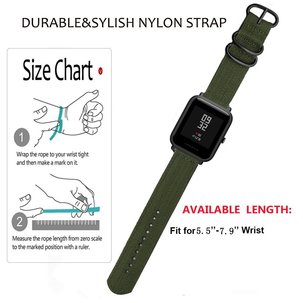 Nylon band for Amazfit Bip Replace for Xiaomi Huami Amazfit GTS Band Bracelet Huami Amazfit Bip Bit Lite Wrist Strap 20mm