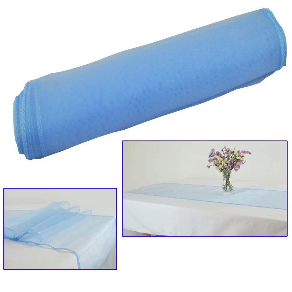 Organza Table Runner Bow Swag For Wedding Party Banquet Decoration Crystal Tulle Plum Sheer Gauze Element Runners |