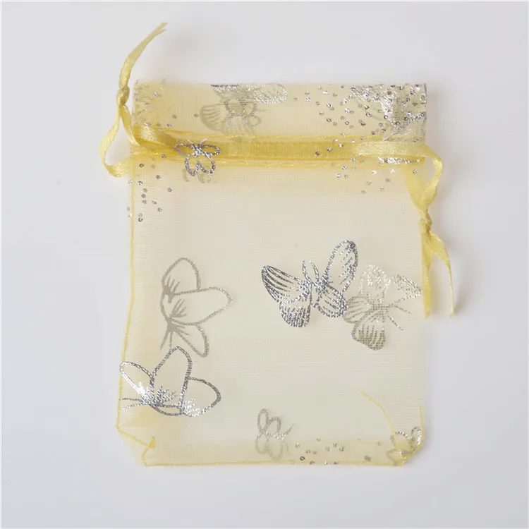

High Quality 100pcs/lot 20x30cm Butterfly Organza Bags Jewelry Storage Bags Wedding Gift Bags Drawstring Pouches