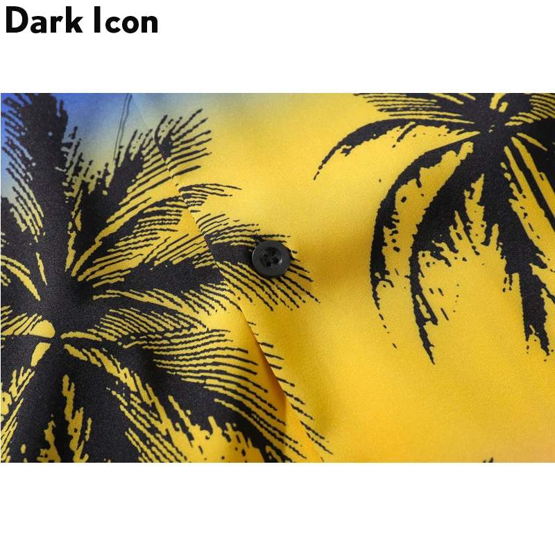 Мужская рубашка с коротким рукавом Dark Icon Hawaian летняя уличная одежда принтом