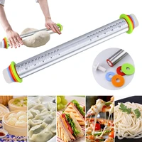 adjustable stainless steelpp rolling pins adjust thickness scale rolling stick kneading tools scale 17inch 4thickness rulers