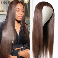 chocolate brown lace front wig bone straight human hair wigs dark brown frontal wigs for women peruvian remy human hair wig
