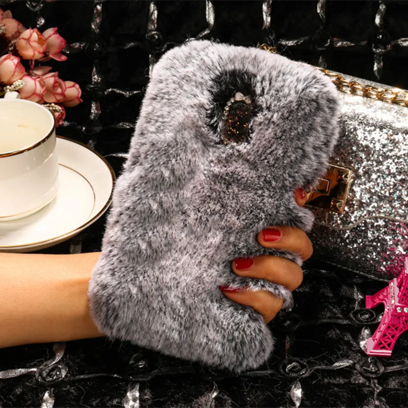 

3D Rabbit Warm fur hair Phone Case For Nokia 7.2 6.2 2.2 3.2 4.2 9.1 7.1 6.1 5.1 3.1 plus Case Bunny plush phone cover coque