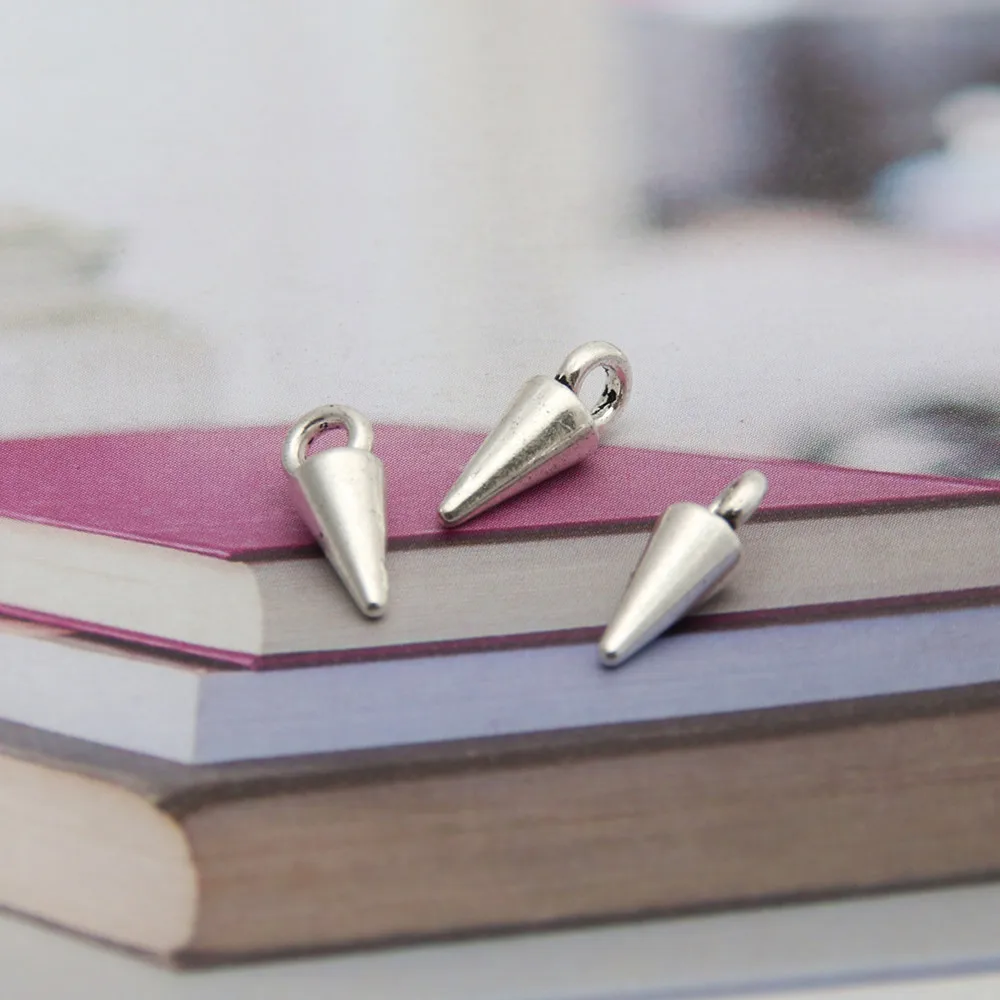 20 шт. мужские серебряные подвески в виде конуса|Шармы| |