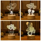 День Святого Валентина подарок для свадебной фотосъемки с 3D акриловые светодиодные лампы Ночной светильник украшения душа ребенка Дети День Рождения вечерние Пасхальный кролик Декор