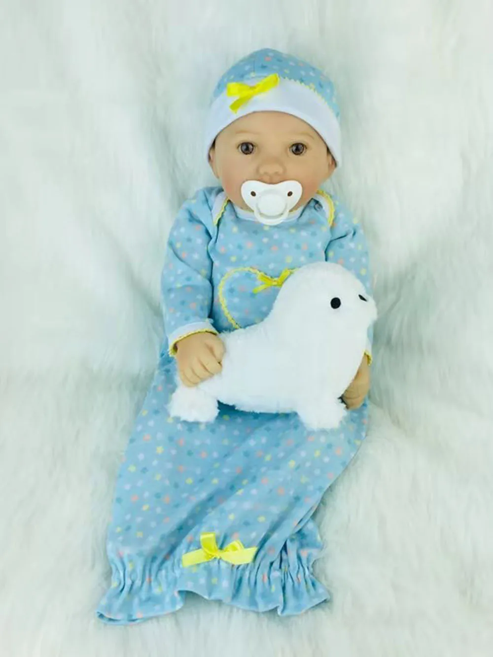 sea lion(white) Кукла Avani 'Diana' 45 см, силиконовая виниловая кукла для новорожденных, куклы ручной работы, реалистичные куклы для новорожденных, реалистичные куклы для новорожденных - Цвет: sea lion(white)